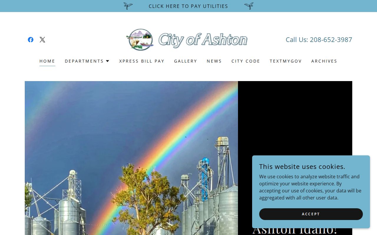 City of Ashton, Fremont County administrative source for local arrest-record routing