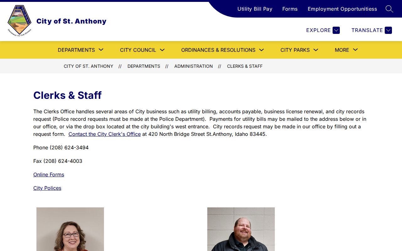 Fremont County St. Anthony police-record request routing page